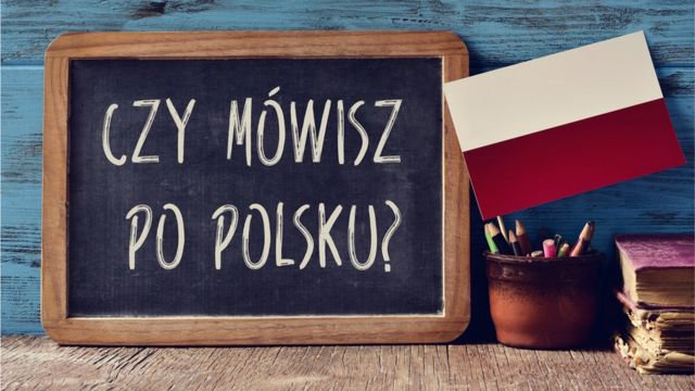 Мелом на доске написан вопрос: "А ты говоришь по-польски?"