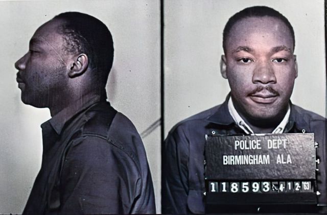 Фотография лица Кинга, сделанная в тюрьме: анфас и в профиль