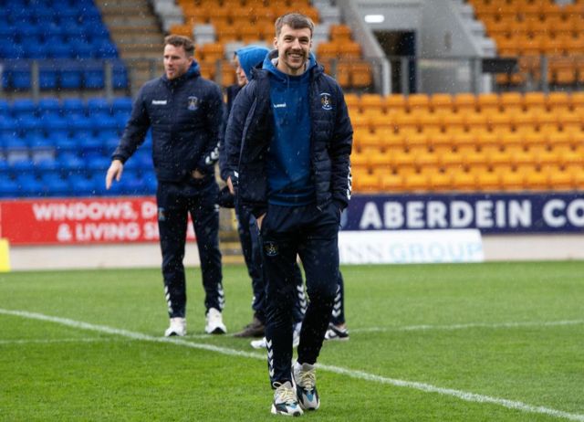 Kilmarnock's Brad Lyons during a cinch  Premiership match between St Johnstone and Kilmarnock at McDiarmid Park, on April 13, 2024, in Perth, Scotland.