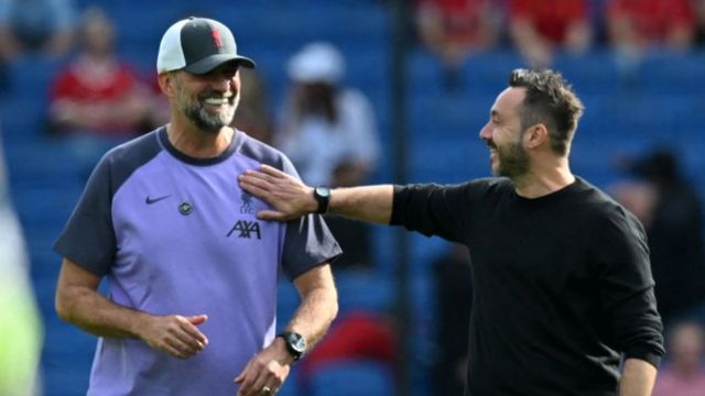 Jurgen Klopp and Roberto de Zerbi