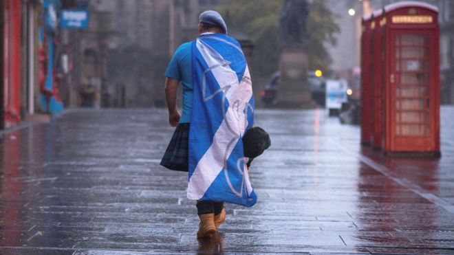 Сторонник независимости Шотландии после референдума 2014 года