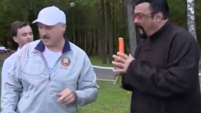 Александр Лукашенко и Стивен Сигал