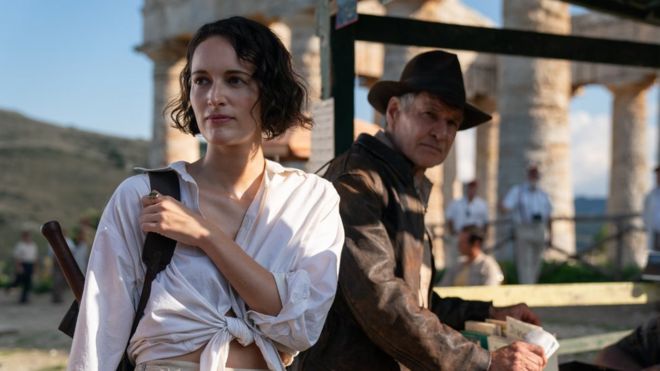 Phoebe Waller Bridge and Harrison Ford in Indiana Jones and the Dial of Destiny