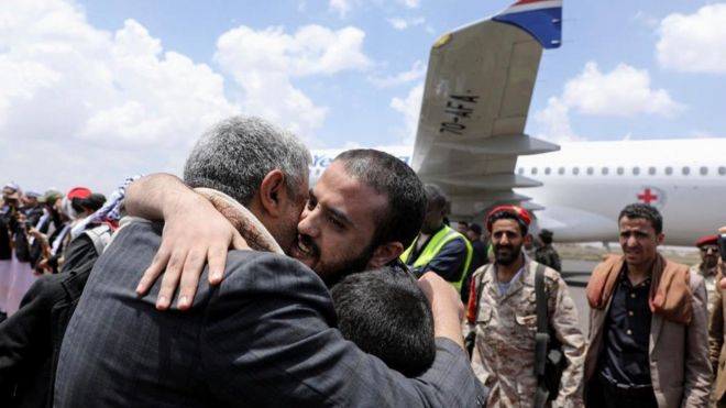 Freed prisoner arrives at Sanaa airport