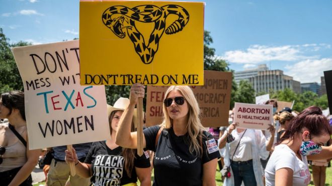 Демонстрация сторонниуов абортов в Техасе