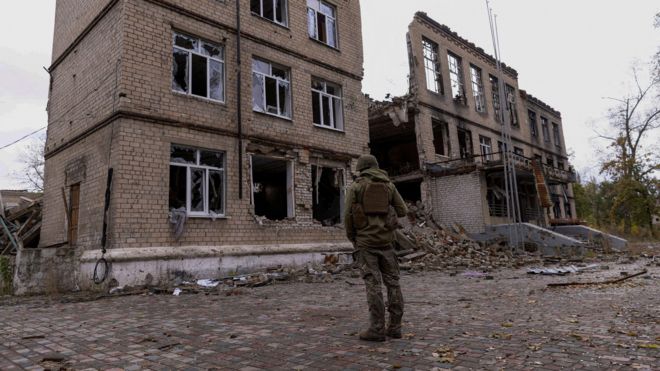 Украинский военный в районе Авдеевки