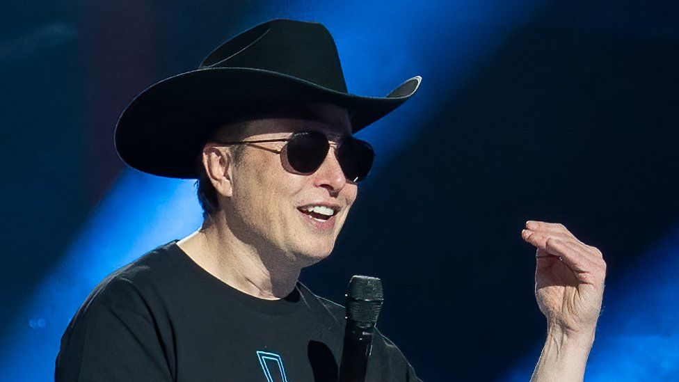Elon Musk speaks at the Tesla Giga Texas manufacturing "Cyber Rodeo" grand opening party on April 7, 2022 in Austin, Texas