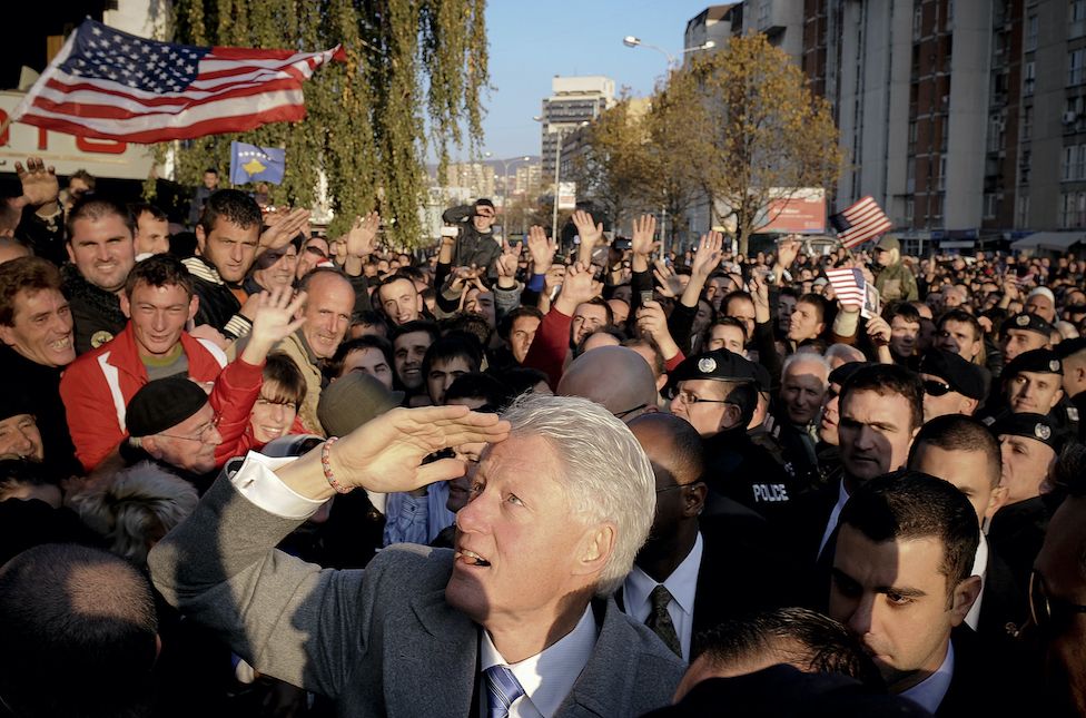 Bill Clinton in Pristina, Kosovo