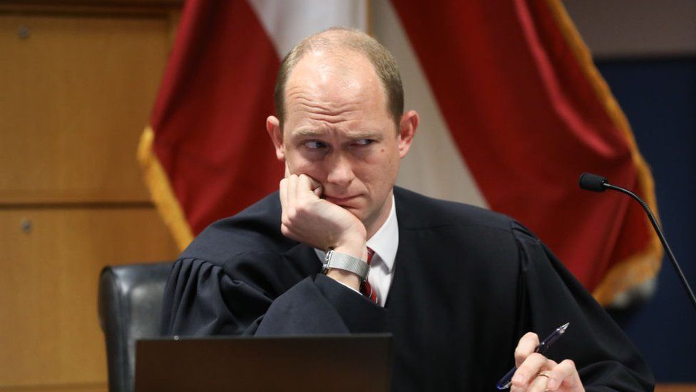 Scott McAfee, Fulton County superior court judge, at the Fulton County Courthouse in Atlanta, Georgia, US, on Thursday, Feb. 15, 2024