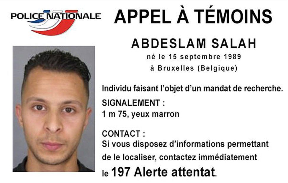 Handout picture shows Belgian-born Abdeslam Salah seen on a call for witnesses notice (most wanted) released by the French Police Nationale information services on their twitter account November 15, 2015.