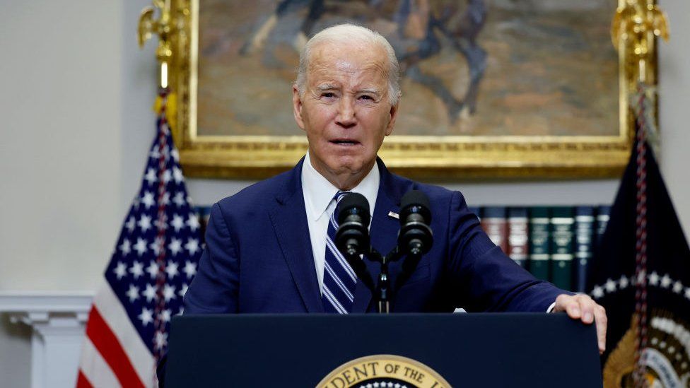 Joe Biden speaking at the White House