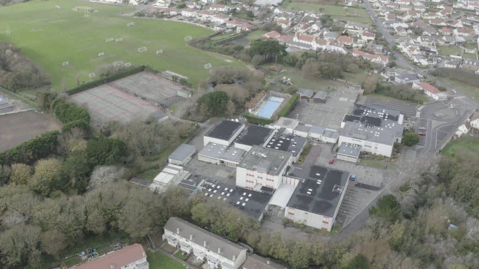 Aerial view of La Mare de Carteret schools
