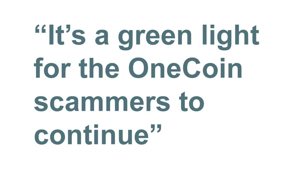 Quotebox: It's a green light for the OneCoin scammers to continue