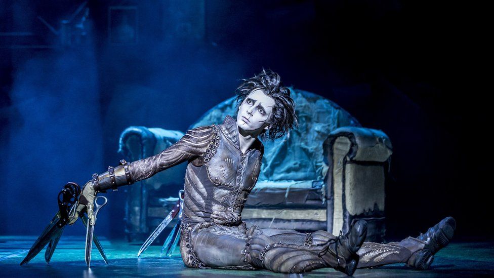 An actor playing Edward Scissorhands at the Bristol Hippodrome