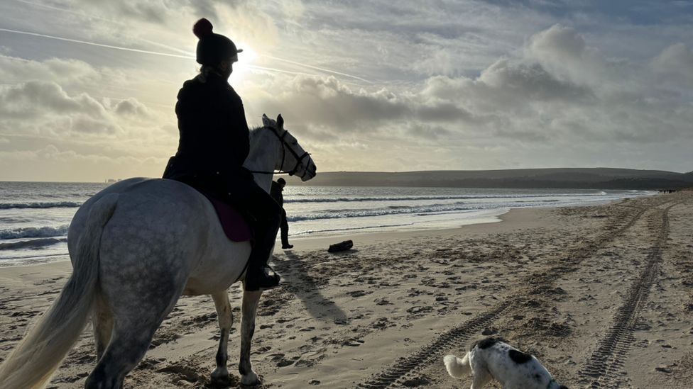 A fine morning for a ride - this scene was captured at Studland bay by Weather Watcher Tigger