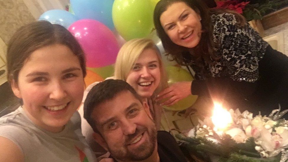 Oleg Nedava with his family