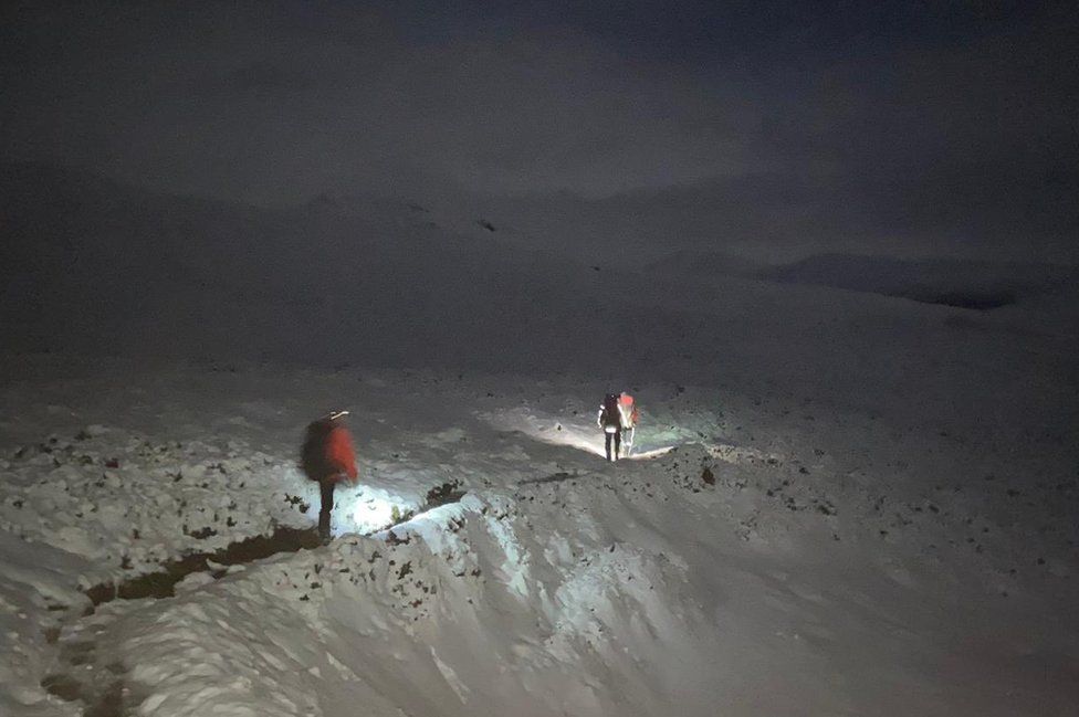 Between Christmas and New Year rescuers were called to trace two climbers who had become stranded in Glen Tilt. They were traced safe and the rescue teams were able to escort them back to safety