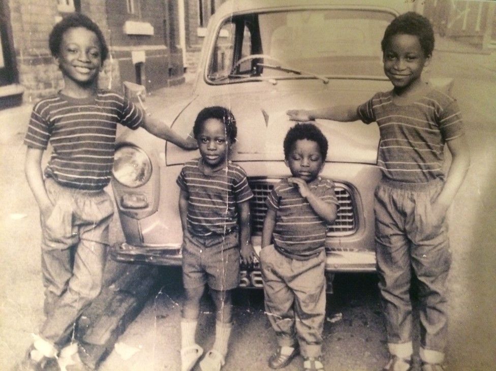 Tony Kofi (second from left) with three of his brothers