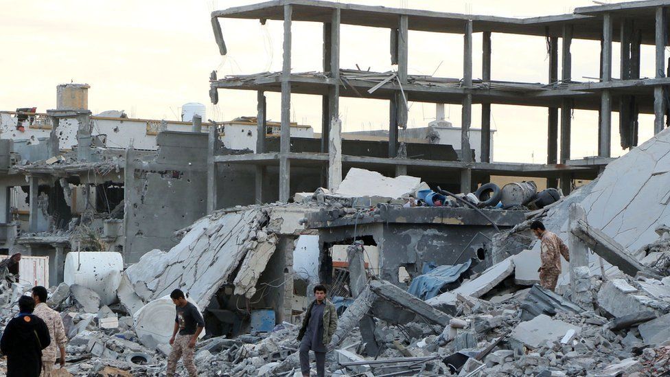 Destruction in the Giza al-Bahriya area of Sirte, days after the entire city was captured in December 2016