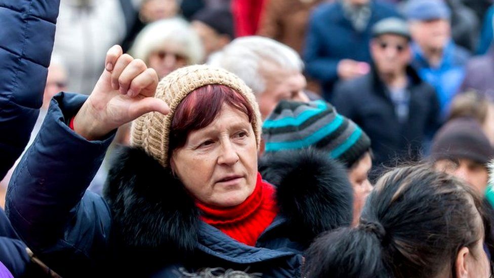 Protesters in Chisinau