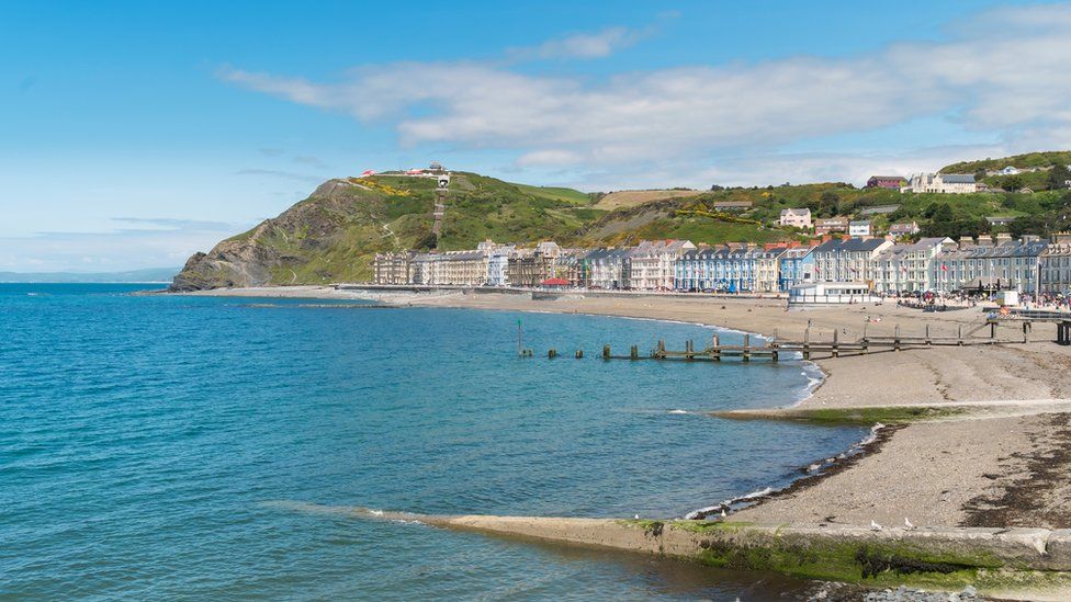 The beach at Aberystwyth in Wales