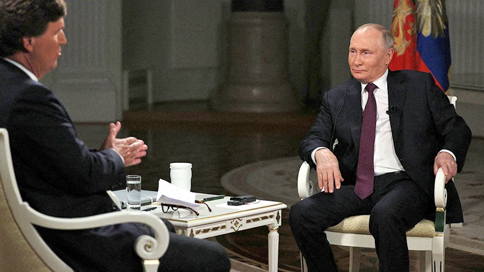 Carlson and Putin interview at the Kremlin on 8 February