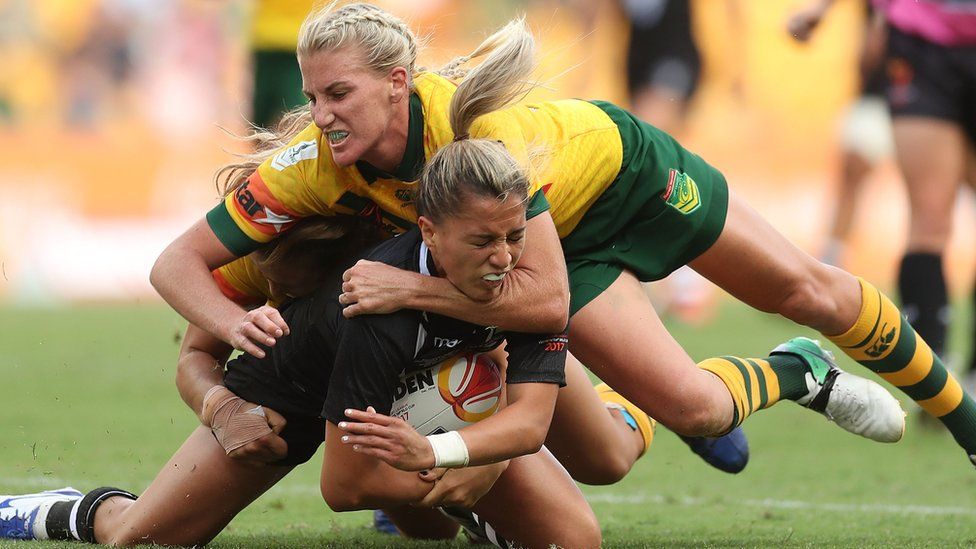 Action from the Australia v New Zealand 2017 women's final