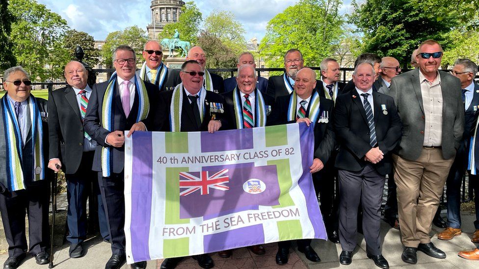 Sailors reunited with those they served with in the Falklands