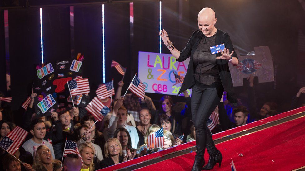 Gail Porter entering the Big Brother House