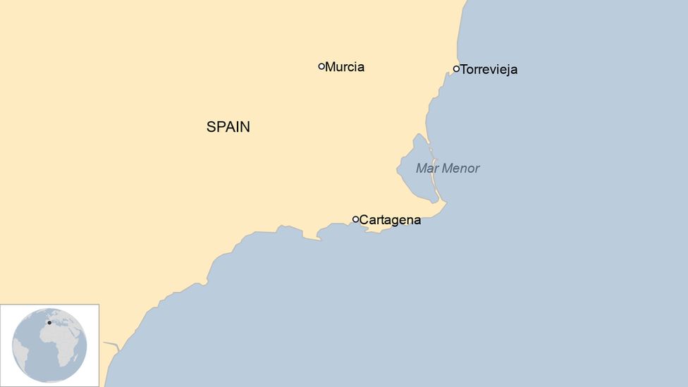 A map showing Mar Menor