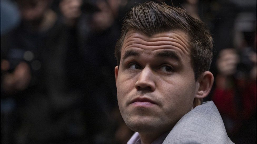 Magnus Carlsen at the 2018 World Chess Championship in London