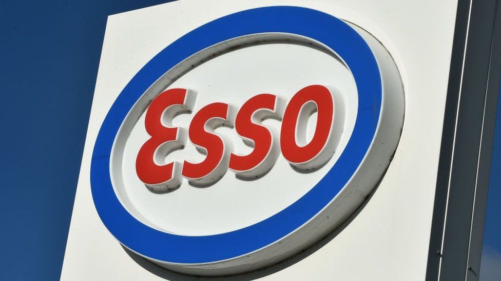 A general view of the Esso fuels logo in Trent, England.