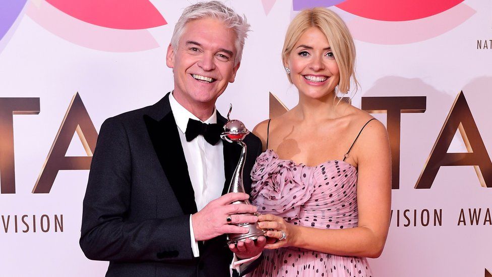 Phillip Schofield and Holly Willoughby with the award for best Daytime in the Press Room at the National Television Awards 2019 held at the O2 Arena, London