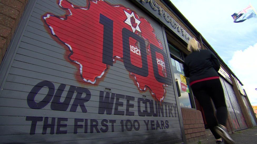 A mural marking the centenary of Northern Ireland