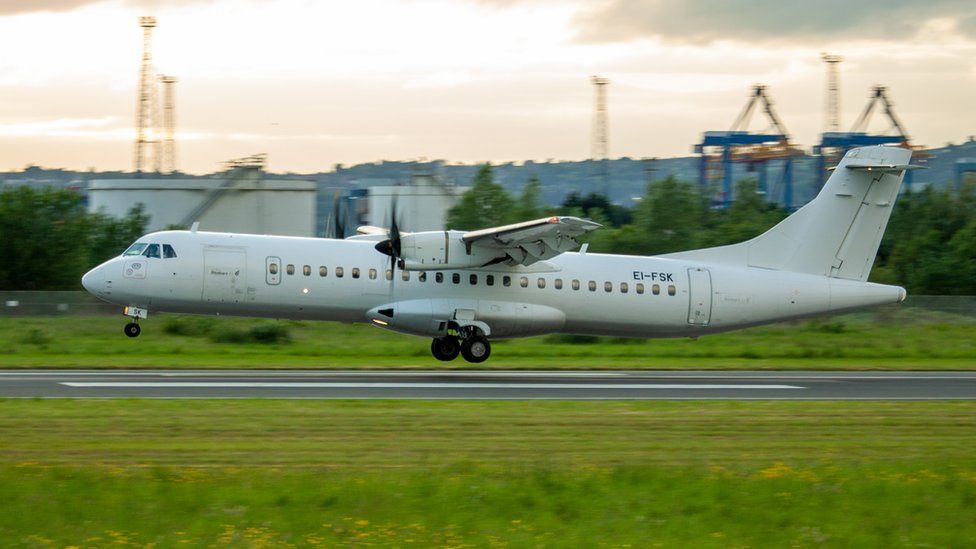 The final Aer Lingus Regional flight operated by Stobart Air lands at Belfast City Airport