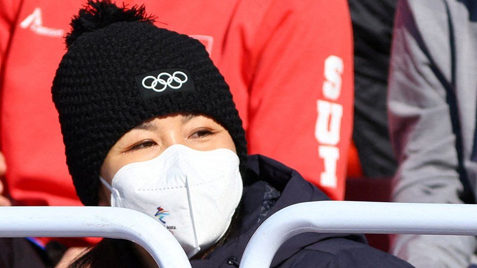 Peng Shuai watching Beijing Olympics event on 8 February