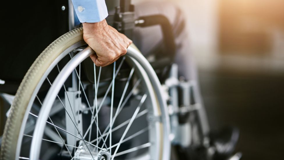 A man using a wheelchair