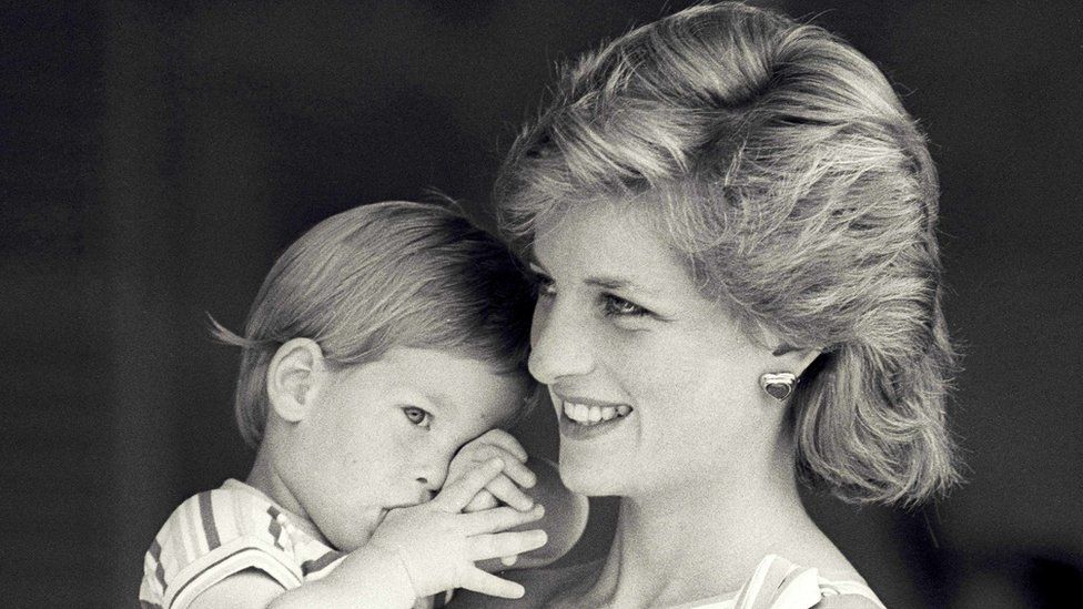 In the documentary, Prince Harry (seen here with Princess Diana in 1988) says his mother made decisions from her heart, and he says he is "his mother's son"