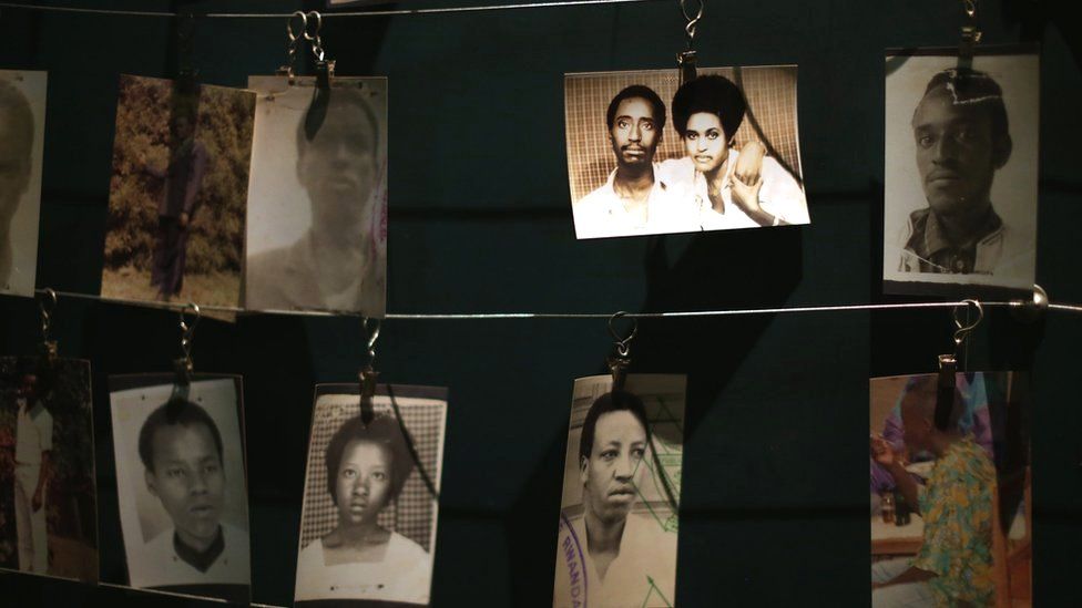 Photos of victims of the Rwandan genocide