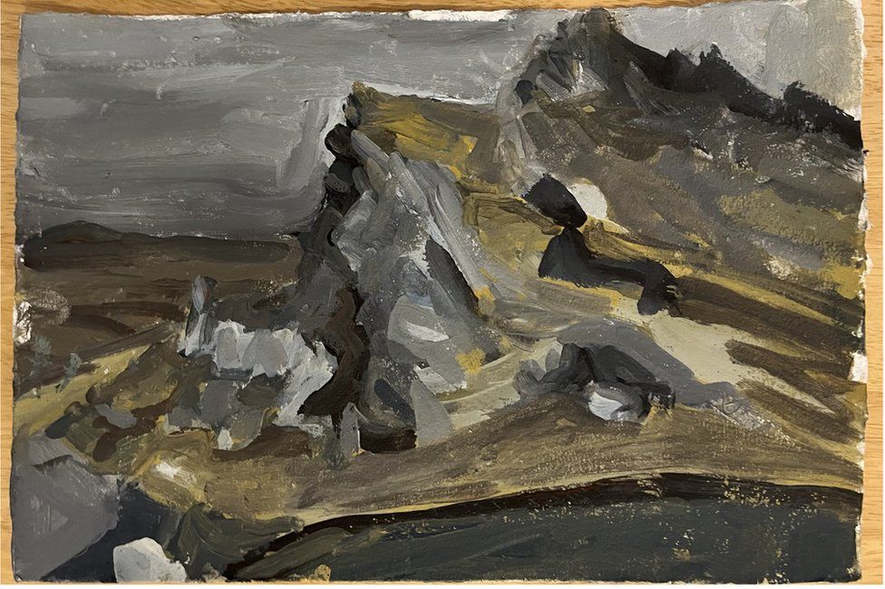 Painting of Mount Tumbledown