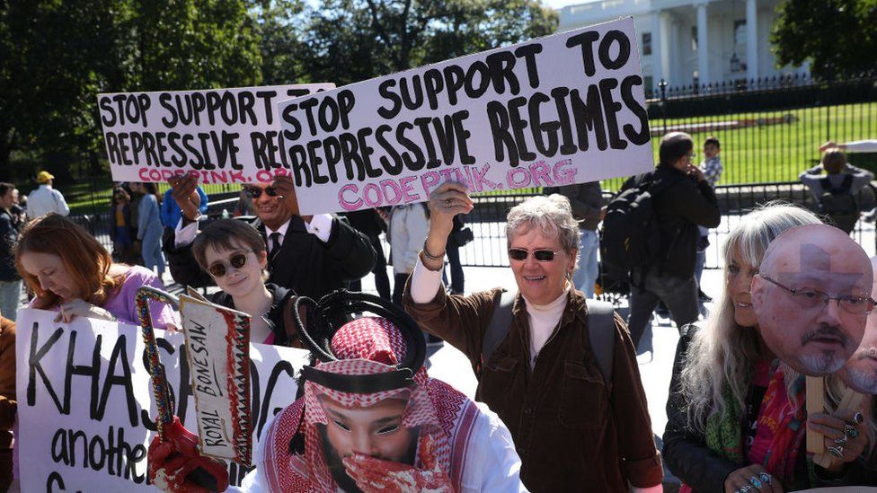 Protest against Saudi Arabia's human rights record, Washington (Oct 2019)