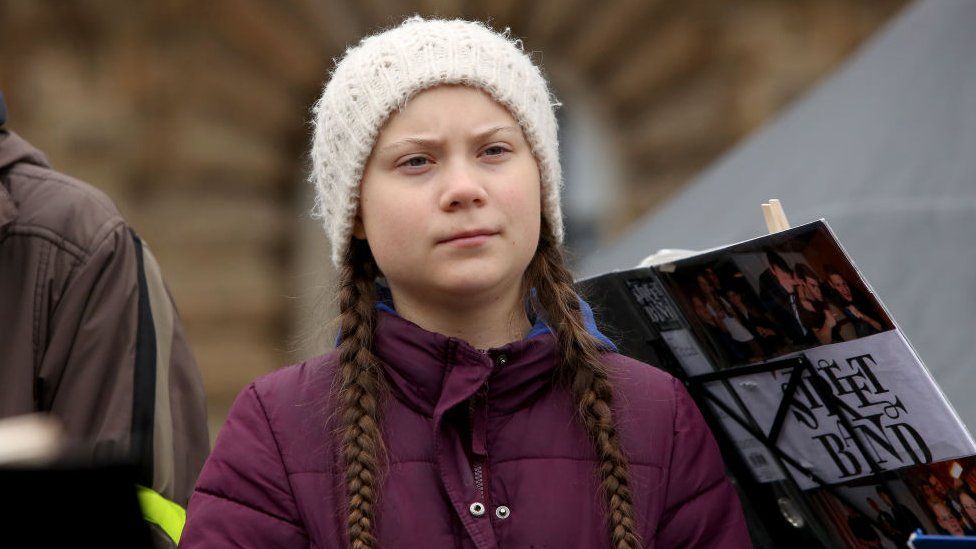 Greta Thunberg at a demonstration