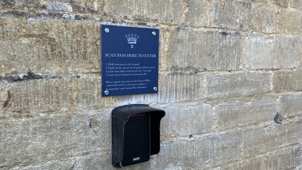 A card scanner on a wall at Cirencester Park