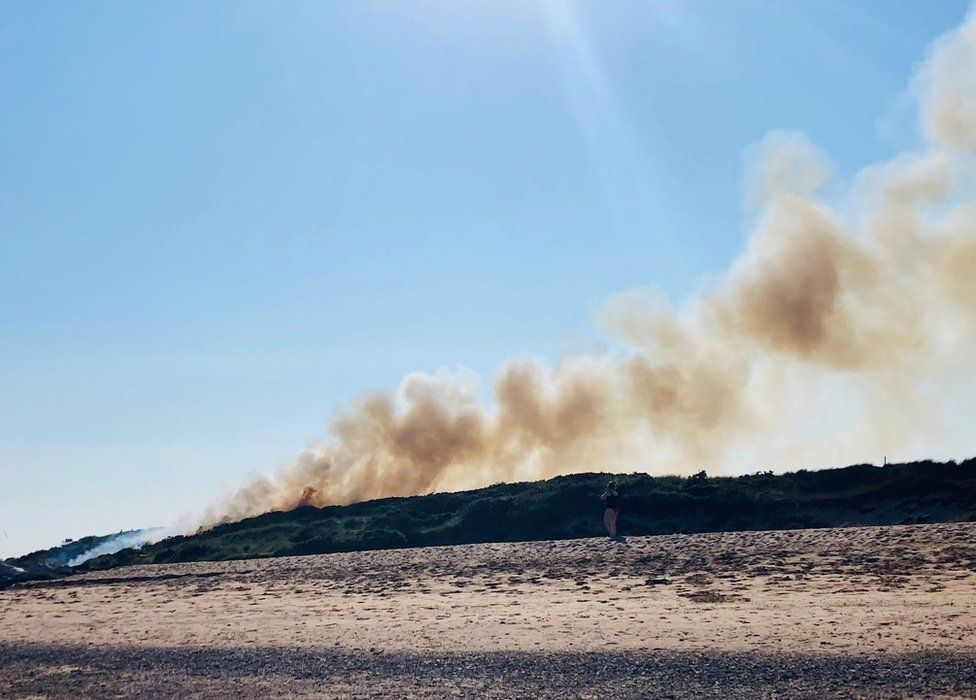Fire at Aberdeen beach