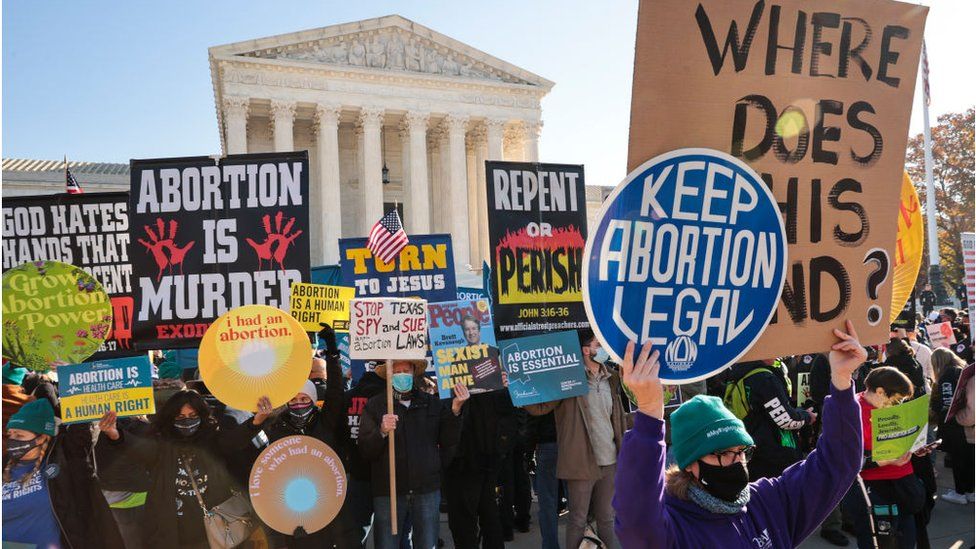 Protesters at the Supreme Court