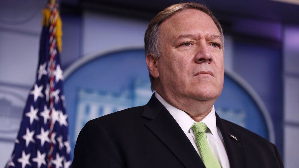 Pompeo at a White House briefing