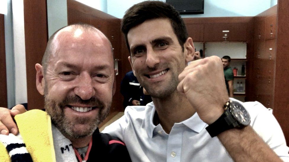 Tennis strategist and coach Craig O'Shannessy with Novak Djokovic