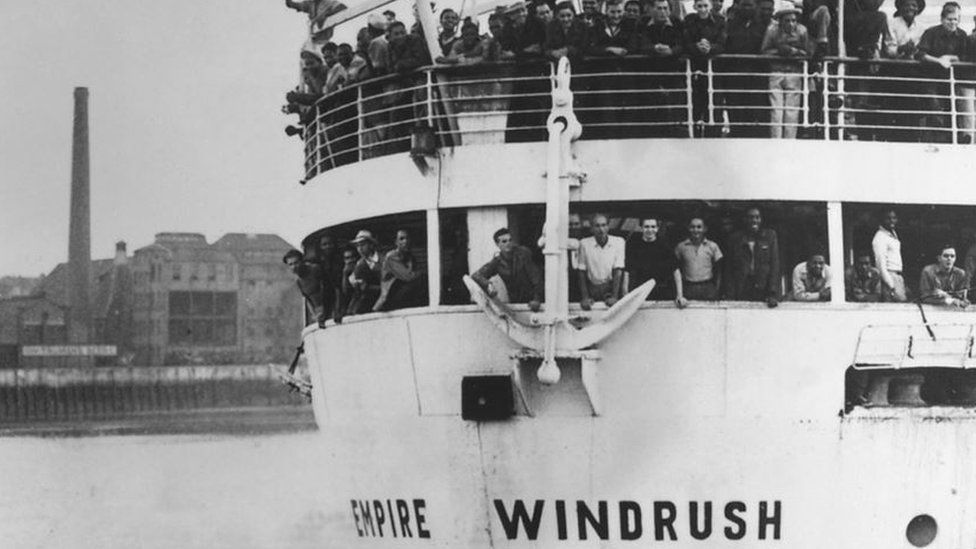 Empire Windrush arriving in the UK in June 1948