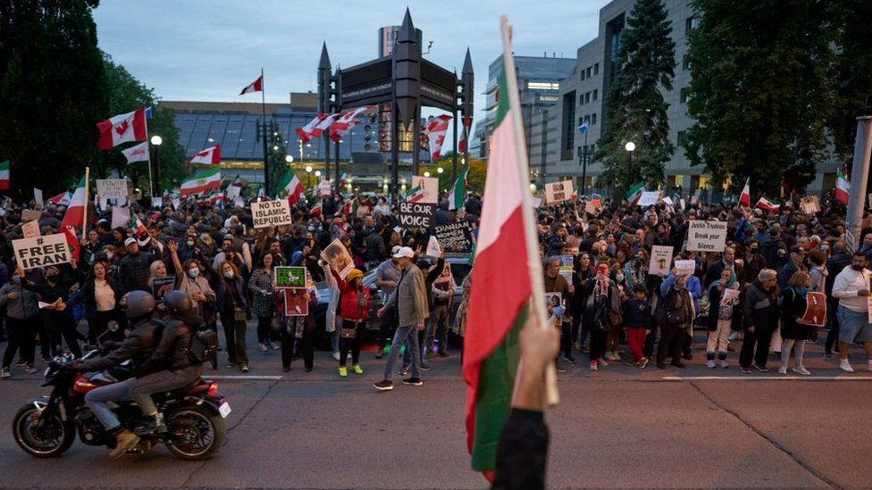 A protest in Toronto, Canada