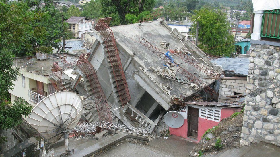 Ruin of radio station building